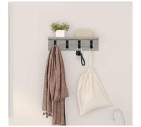 Wall Mounted Coat Rack Grey Sonoma 40x10.5x10.5cm Engineered Wood Hooks Shelf UK