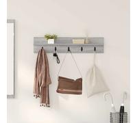 Wall-Mounted Coat Rack Grey Sonoma 80x10.5x18cm Engineered Wood Hooks Entryways