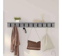 Wall-Mounted Coat Rack Grey Sonoma Engineered Wood 100x10.5x10.5 cm Modern Hooks