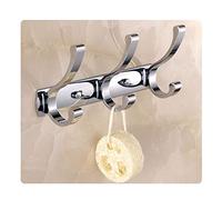 Wall Mounted Coat Rack - Heavy Duty Chrome with 6 Metal Hooks for Entryway, Foyer, Bathroom - Durable Storage Solution for Coats and Towels