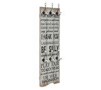 Wall-mounted Coat Rack MDF Multicolor 120x40 cm 6 Metal Hooks Vintage Rustic Oak