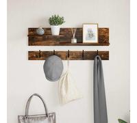 vidaXL Wall-Mounted Coat Rack with Shelf Smoked Oak 90 x 15 x 36 cm