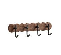 Wall-Mounted Coat Rack - Solid Wood No-Drill Hooks for Hats, Coats & Accessories - Space-Saving Design for Door & Closet Organization