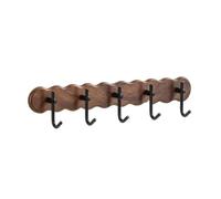 Wall-Mounted Coat Rack - Solid Wood No-Drill Hooks for Hats, Coats & Accessories - Space-Saving Design for Door & Closet Organization