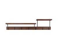 Wall-Mounted Coat Rack,Solid Wood Storage Rack,with Partitions That Do Not Take Up Space,Porch-Free Punch-Free Storage Rack,Suitable for Living Room and Cloakroom(7hooks)