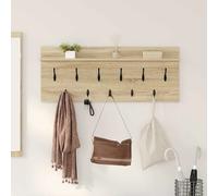 Wall-Mounted Coat Rack Sonoma Oak 100x40x12cm Engineered Wood Shelf Hooks Ideal