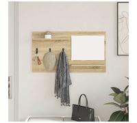 Wall-Mounted Coat Rack Sonoma Oak 90x10x50cm Engineered Wood with Hooks & Shelf