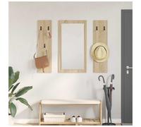 Wall-mounted coat rack Sonoma oak 96 x 1.5 x 90 cm engineered wood +shelf&hooks