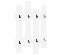 Coat Rack Wall-Mounted White 60x3x82cm Engineered Wood Hooks Minimalist Hallway