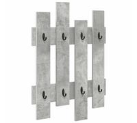 Coat Rack Wall-Mounted 60x3x82cm Concrete Grey Engineered Wood Hallway HooksSlim