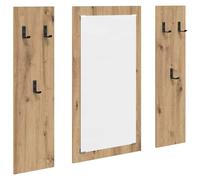 Wall-Mounted Coat Rack Wall-mounted with Mirror Engineered wood Shelves vidaXL