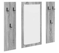 Wall-Mounted Coat Rack with Mirror Grey Sonoma 96 x 1.5 x 90 cm