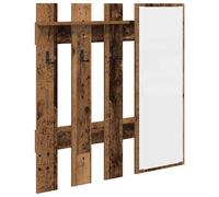Wall-Mounted Coat Rack Wall-mounted with Mirror Engineered wood Storage vidaXL