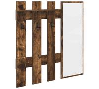 Wall-Mounted Coat Rack Wall-mounted with Mirror Engineered wood Storage vidaXL