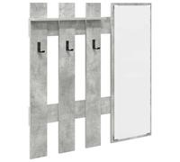 Wall-mounted coat rack Concrete grey 100 x 10 x 100 cm Engineered wood with rack