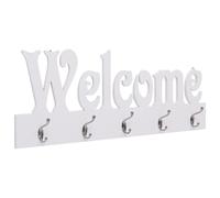 vidaXL Wall Mounted Coat Rack WELCOME White Clothes Stand Hanger Hall Hook