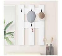 Wall-Mounted Coat Rack White 65x3x100cm Engineered Wood with Shelves Hallway UK
