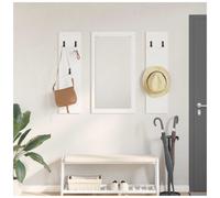 Wall-Mounted Coat Rack Wall-mounted with Mirror Engineered wood Shelves vidaXL
