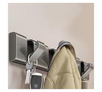 Wall Mounted Coat Rack with Modern Design Retractable Hooks for Hanging Towels Clothes Keys and Hats - Available in White Gray Black (29.8cm/11.7in)