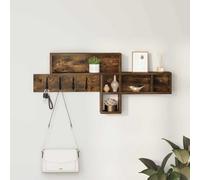 Wall Mounted Coat Rack with Shelf 100cm Hallway Coat Hooks Storage Shelf Wood