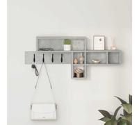 Wall Mounted Coat Rack with Shelf 100cm Hallway Coat Hooks Storage Shelf Wood