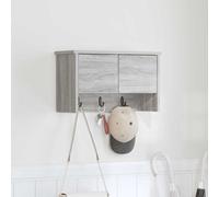 Wall-Mounted Coat Rack with Shelf Grey Sonoma 50 x 20 x 30 cm
