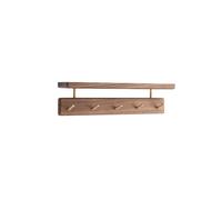 Wall Mounted Coat Rack with Shelf - Handcrafted Solid Black Walnut Wood, 10 100% Pure Copper Hoo, Modern Minimalist Design, 78cm for Entryway & Home nizat