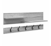 vidaXL Wall-Mounted Coat Rack with Shelf Grey Sonoma 90 x 15 x 36 cm