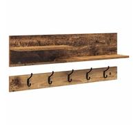 Wall-Mounted Coat Rack with Shelf Wall-mounted Engineered wood Fixture vidaXL