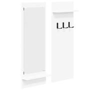 Coat Rack White 70x10x90cm Engineered Wood Wall Mounted with Shelves Compact Pro