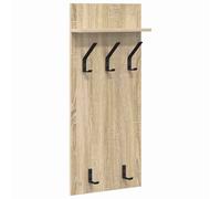 Wall-Mounted Coat Rack with Shelf Wall-mounted Engineered wood Storage vidaXL