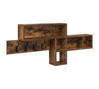 Wall-Mounted Coat Rack with Shelf Wall-mounted Engineered wood Storage vidaXL