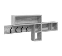 Wall-Mounted Coat Rack with Shelf Wall-mounted Engineered wood Storage vidaXL