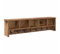 vidaXL Wall-Mounted Coat Rack with Shelf Sonoma oak 100 x 16 x 26 cm, Hallway, Modern Coat Rack, Multi-Functional Entryway Organizer, Rectangular Wall Shelves, Space Saver Storage Solutions