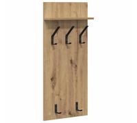 Wall-Mounted Coat Rack with Shelf Wall-mounted Engineered wood Storage vidaXL