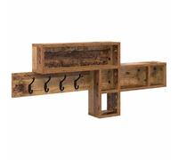 Wall-Mounted Coat Rack with Shelf Wall-mounted Engineered wood Storage vidaXL