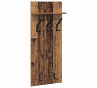 Wall-Mounted Coat Rack Old Wood 40x10x90cm Engineered Wood 1Shelf Multiple Hooks