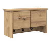 vidaXL Wall-Mounted Coat Rack with Shelf – Engineered Wood