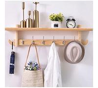 Wall-Mounted Coat Rack with Space-Saving Design, Multifunctional Shelf Hook for Entrance, Bathroom, and Kitchen, Retro Home Decoration