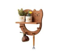 Wall-Mounted Coat Rack,Wooden Entrance Rack with Hooks Behind The Shelf Door,Space-Saving for Hanging Clothes Hats Towels Wallets and Bathrobes