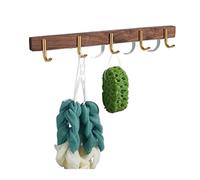 Wall Mounted Coat Rack - Wooden Hanger with Aluminum Hooks, Space-Saving Storage Organizer for Home, Hallway and Entryway