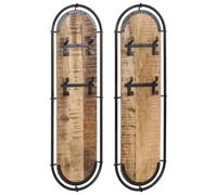 Wall-mounted Coat Racks with 4 Hooks Wall Coat Hook Wall Hanger 2 pcs vidaXL