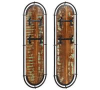 Wall-mounted Coat Racks with 4 Hooks Wall Coat Hook Wall Hanger 2 pcs vidaXL