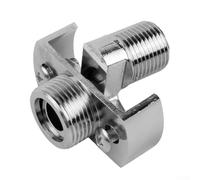 Wall Mounted Copper Shower Head Angle Adjuster with Chrome Finish, 1/2 Inch Male Thread for Two-Hole Installation, Compatible with Stan(Short)