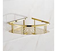 Wall Mounted Corner Shower Caddy - Brass Floating Shelves for Bathroom Sto nizer, Shampoo & Cosmetics Shelf, Towel Rack, Draining Design, Space-Saving Solut