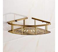 Wall Mounted Corner Shower Caddy - Floating Brass Shelves for Bathroom Storage, Draining Rack for Cosmetics, Shampoo & Towels, Stylish Black Design