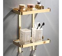 Wall Mounted Corner Shower Caddy - Rustproof Solid Brass Shelf with Soap Dish & Draining Basket, Versatile Storage Rack for Shampoo, Seasonings & More, Ideal for Kitchen & Bathroom nization