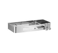 Wall Mounted Corner Shower Caddy - Stainless Steel Bathroom Shelf with Draining Basket & Hook, No Drill Needed, Ideal for Kitchen & Bathroom Storage Solutions, Space Saving nizer