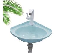 Wall Mounted Corner Sink - Modern Mini Single Bowl Wash Basin with Faucet Perfect for Small Bathrooms Kitchens RVs & Basements - Space-Saving Stylish and Functional Design