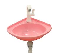 Wall Mounted Corner Sink Utility Plastic Hand Wash Basin with Faucet for Small Bathroom, Motorhome, Garden, Cloakroom, Space Saving Design